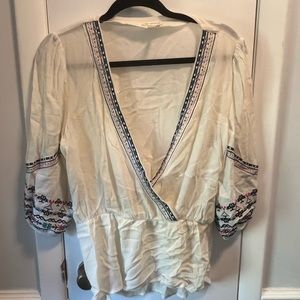 Soieblu Peplum Wrap Top - Large